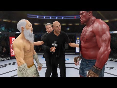 Old Bruce Lee vs. Fire Hulk - EA Sports UFC 4 - Epic Fight 🔥🐉