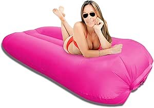 Inflatable Couch Blow Up Air Sofa Outdoor Picnic Folding Beach Chair Camping Gear Accessories Kids Air Mattress Beds for Adults Includes Travel Bag