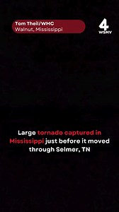 #NEW: This tornado was caught in Walnut, MS just before it moved into McNairy County, TN where NWS says two tornadoes have been confirmed. Submit your weather photos/videos to us ➡ https://tinyurl.com/u9m5yh87 | WSMV 4, Nashville