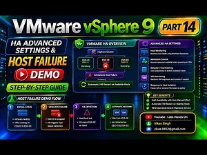 VMware vSphere 9 Full Course | Part 14 | HA Advanced Settings & Host Failure Demo | Step-by-Step