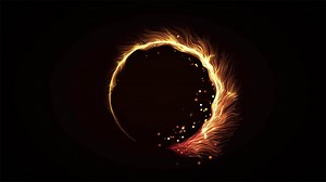 yellow Particles circular background