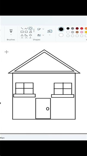 How to draw simple house in MS paint | paint in computer| house #drawing #house