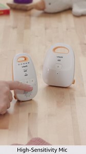 VTech Audio Baby Monitor — No Static DECT 6.0, No WiFi, Hack-Proof | 8Hr Battery, Belt Clip, 1000ft Range, 5-Level Sound Indicator | DM111