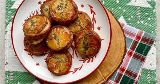 Crispy Potato Stacks with Garlic Herb Butter