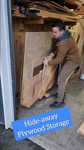 EASY Plywood Storage for a small shop! #woodworking #smallshop #shoporganization #plywood