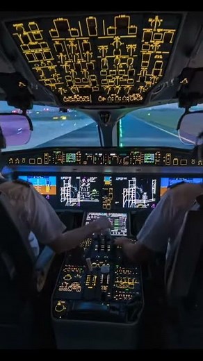 A220 aircraft take-off , Cockpit View.