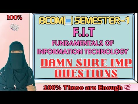 FIT Gunshot Questions💯✅| 2026 OU | Degree Sem-1 Bcom Computer Fundamentals Of Information Technology