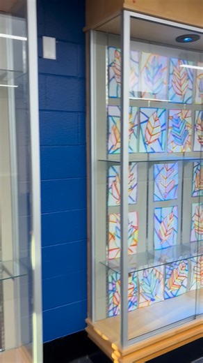 Check out the art projects from Ms. Kerner's classes: 4th grade leaves and 5th grade exploding shapes! | Colonial EA