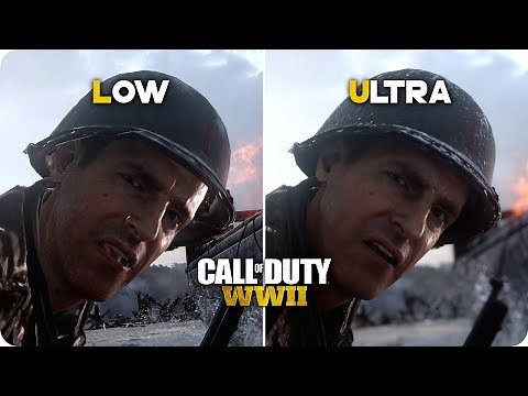 PC Graphics Comparison - COD WW2 - Low vs Ultra Settings