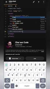 Make Html basic structure in Acode Editor #Shorts #MobileCoding #LearnCoding #TechTips #CodingLife