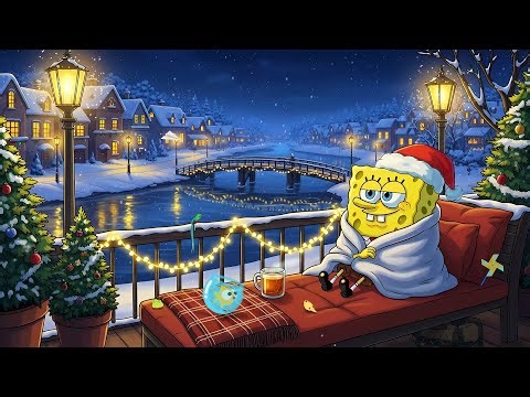 SpongeBob Winter Night ❄️ Cozy Lofi Beats for Sleep & Relax 🎄 Christmas Ambience