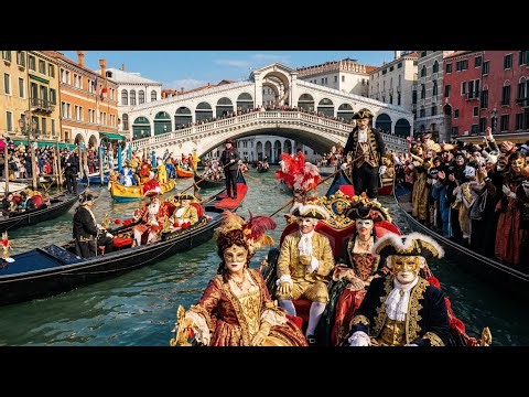 Venice Carnival 2026 Grand Canal Parade FULL 🎭 | Venetian Masks & Costumes Italy | 4K
