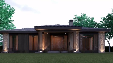 Modern 4 Bedroom House Plan: Single Story Home Design (CAD File) - Etsy