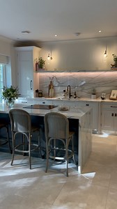 Our Classic kitchen collection is a beautiful shaker-style that feels equally suited to both contemporary and traditional homes. Which classic kitchen would you choose - one, two, or three? #classickitchens #luxurykitchens #bespokekitchen #kitchendesigner | Thomas James Bespoke Kitchens