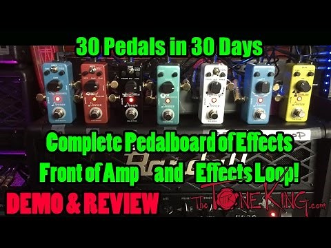 DONNER Effects - Full Pedaboard & Power - Demo & Review - 30 Pedals in 30 Days 2015