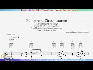 Pomp And Circumstance - Edward Elgar (1857-1934) Acoustic Guitar Arrangement with Tab