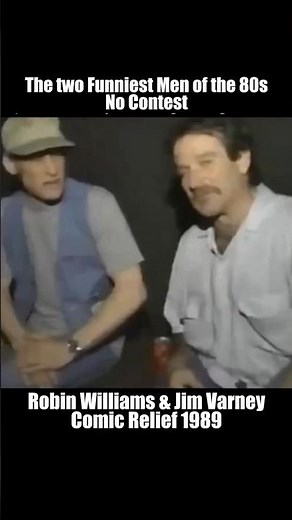 Jim Varney and Robin Williams at Comic Relief 1989 - Behind the Scenes