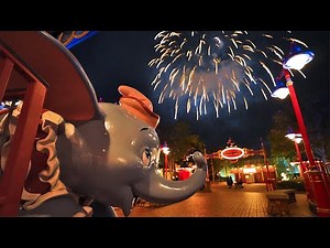 Dumbo During Fireworks at Magic Kingdom - Walt Disney World Flying Elephant Ride at Night [4K]