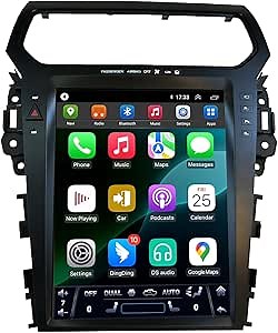 Ford Explorer 2011-2019 Car Radio Stereo Radio GPS Navigation Wireless Android Auto CarPlay 12.1 Inch Vertical Screen Tesla Style with DSP 8 Core Android 14 in Dash Audio Voice Control