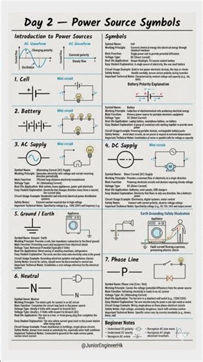 Day 2_Battery, AC, DC & Ground Symbols_ electrical engineering symbol class