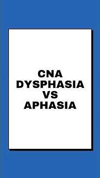 Dysphasia vs Aphasia: Key Differences Every CNA Must Know in 2026#nursingassistant #cna #cnaexam