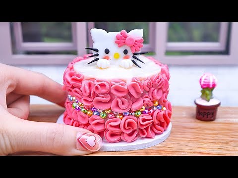 Easy Making Your Own Pink Hello Kitty Cake 🐱 Satisfying Mini Cake DIY 🌟 Cooking with Miniature Cakes