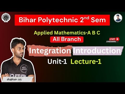 Bihar Polytechnic 2nd Semester Math-A B C|Integration Introduction|Lecture-1|H2O STUDY|
