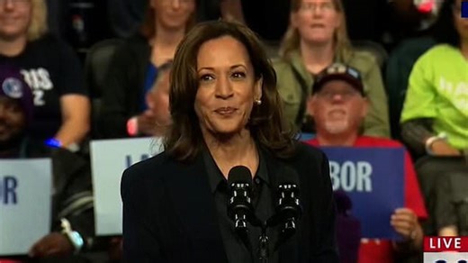 Kamala Harris repeats '32 days' when teleprompter allegedly glitches