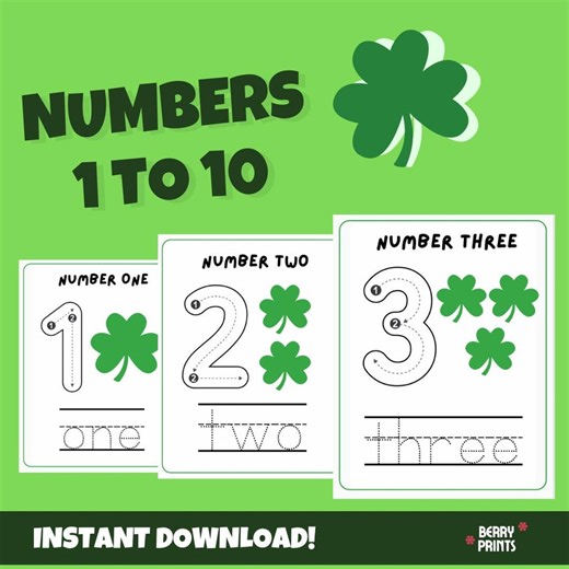 St. Patrick's Day Preschool Activity Pages – Number, Letter, Shape Tracing (digital Download) - Etsy