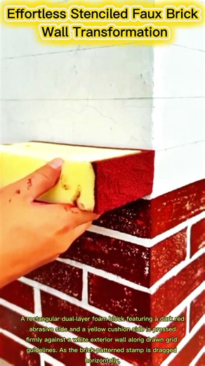 Effortless Stenciled Faux Brick Wall TransformationDIY Textured Brick Wall Painting Technique