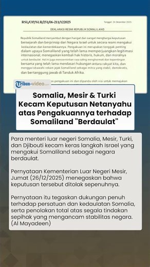 Somalia, Mesir & Turki Kecam Keputusan Netanyahu atas Pengakuannya terhadap Somaliland "Berdaulat"
