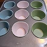 The Silicone Kitchen Silicone Individual Mini Loaf Pans - Reusable, Non-Toxic, BPA Free, Dishwasher Safe, Bento Box Accessories (12 Pack, Navy, White, Blue, Green)