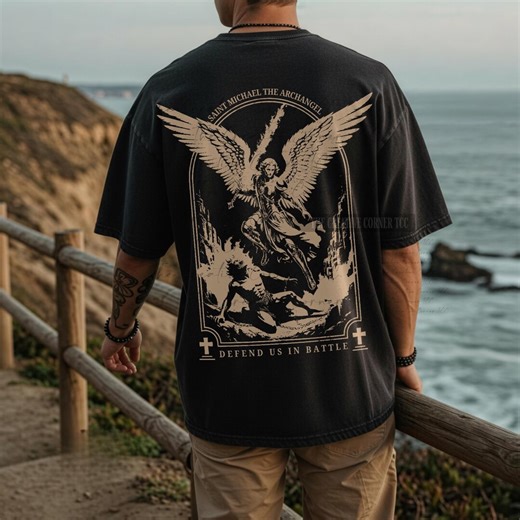 Archangel Michael Men Shirt, Saint Michael the Archangel T Shirt, Christian Apparel, Christian Gift for Him, Catholic Men Tees - Etsy
