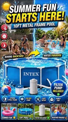 Intex Metal Frame Above Ground Pool Set Review | 10ft x 30in Family Swimming Pool with Filter Pump