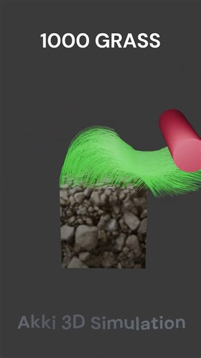 3D 1 to 3000 Grass Simulation #3dcg #relaxing #satisfying #animation