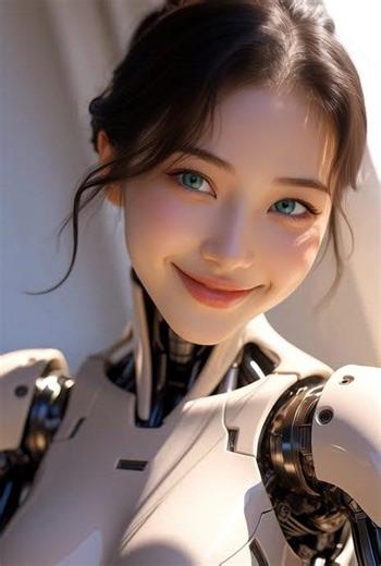 Cute female robot by grok