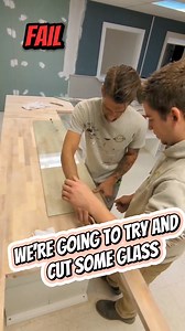 That time we tried to score and snap 1/2 inch glass 😅 Then I realized you can only do that up to 1/4 inch glass🤷🏼‍♂️ #construction #contractor #tipsandtricks #builder #trades #glass | Your Favorite Contractor