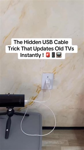 Infotech Tutoriales on Instagram: "We reveal a secret USB cable technique that allows you to update older TVs using just your phone, transforming an old television into what looks like a brand new device through a simple connection and app installation process."