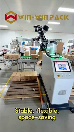 Smart collaborative palletizing robot -- dual conveyor solutions #palletizing #palletizer #shorts