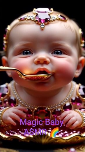 Soft magic sounds ✨Cute fantasy gem baby 🌈#magic#baby#asmr