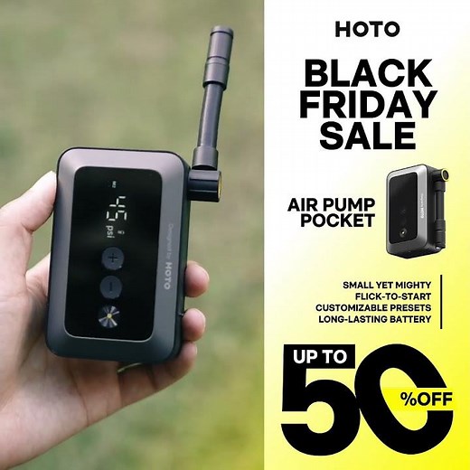 The essential tire inflator for cycling: HOTO Air Pump Pocket.