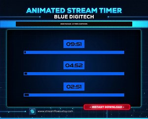 Blue Digitech Animated Stream Timer: Cyberpunk Countdown (webm) - Etsy Australia