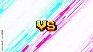 Pixel art versus Screen retro game VS Interface. Versus Screen With Speedlines.