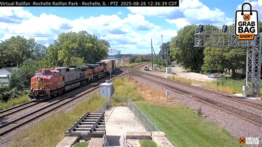 120K views · 1.2K reactions | On Tuesday, August 26, 2025, BNSF Railway's Del Monte Foods local (L-CHI476) derailed in Rochelle, Illinois. Thankfully, Hulcher was there to save the day, getting the boxcar rerailed and the caboose (shoving platform) in under an hour. Become a Virtual Railfan member to watch this camera live. Click here to join now for just $4.99 monthly: https://virtualrailfan.com/memberships/ | Virtual Railfan | Facebook