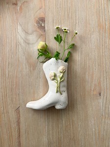 Handmade Ceramic Cowboy Boot Vase: White Floral Western Decor - Etsy Canada