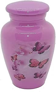 Purple & Pink Butterfly Keepsake Cremation Urn - Mini Keepsake Urn (3 cu.in)