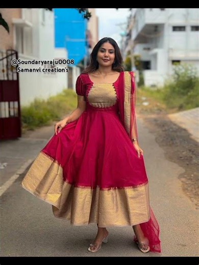 cotton saree #beautiful# long dress#designs 👗🦋✨🦋