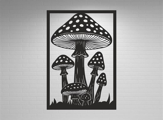 Mushroom Wall Art Vector Desıgn,compatible With Metal Laser Cutting, Plasma and Wood CNC Machines (svg, Dxf, Cdr, Dwg) - Etsy