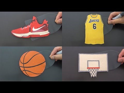 Basketball Pancake Art - Shoe, Jersey, Ball, Hoop