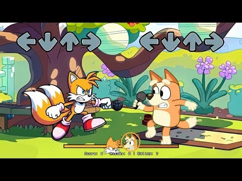 FNF Sonic All PHASES VS Bluey, Bingo & Mackenzie Sings Can Can | Bluey FNF Mods